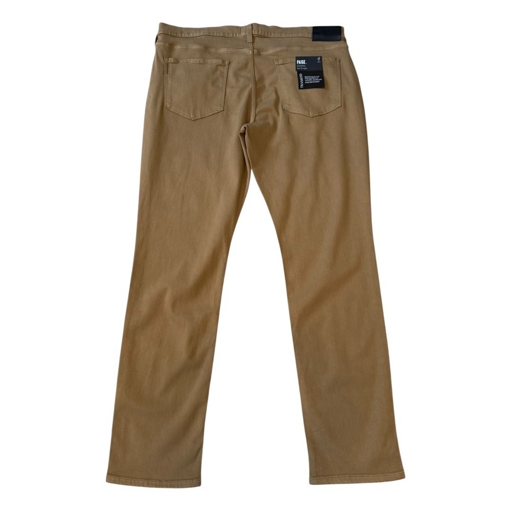 Paige Federal Slim Straight‎ Jeans Mens Size 38 Laurel Tan Transcend - Picture 2 of 8